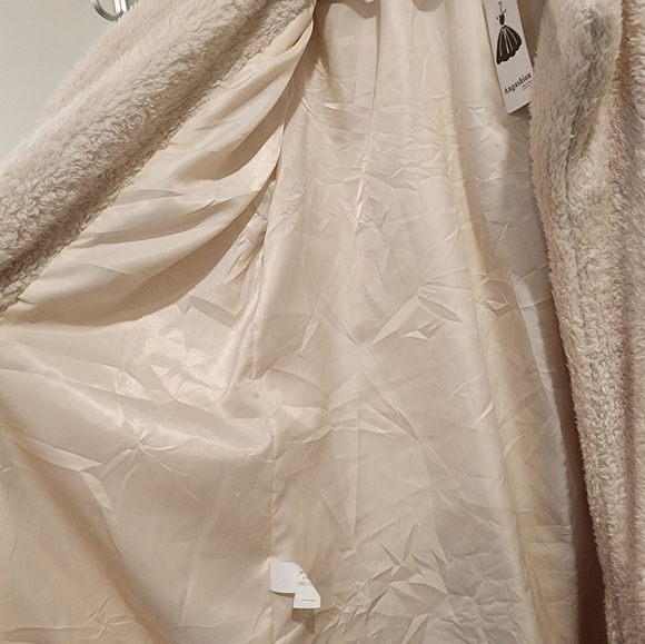 Women's Fuzzy Fleece Lapel Open Front Long Cardigan Coat Faux Fur Warm - Picture 7 of 10